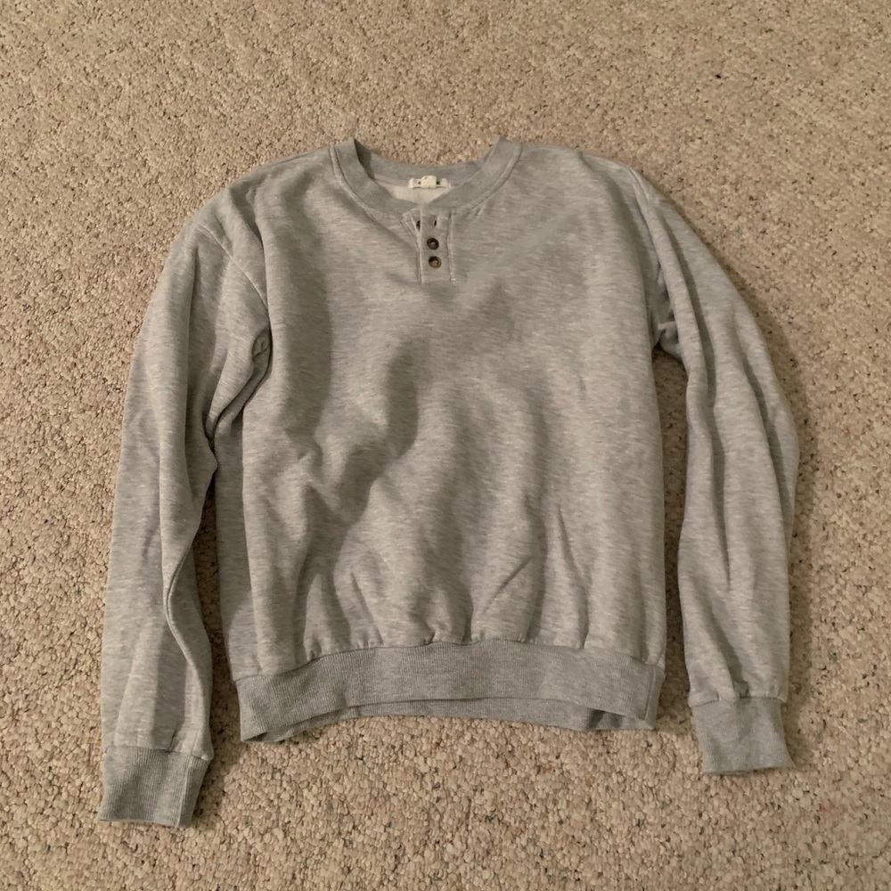 Garage Grey Crewneck w Buttons